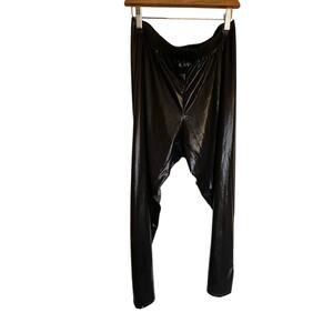 Midnight Hour Faux Leather/ Shine Leggings Black Size 2 (Plus XXL) Whimsy Goth